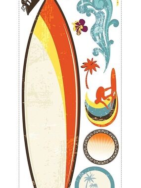 RoomMates Surfs Up Dry Erase Peel and Stick Giant Wall Decals - RMK1788GM - 18x5